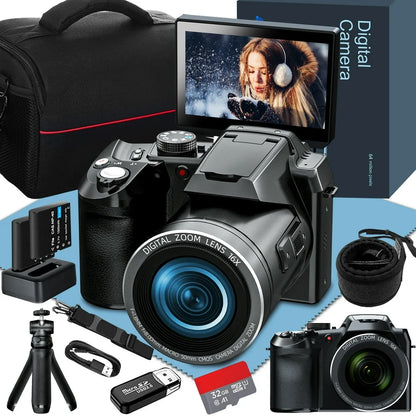 NBD Digital Camera for photography,4K 64MP Video Camera Youtube Vlogging Camera with 16X Digital Zoom and 32GB SD Card