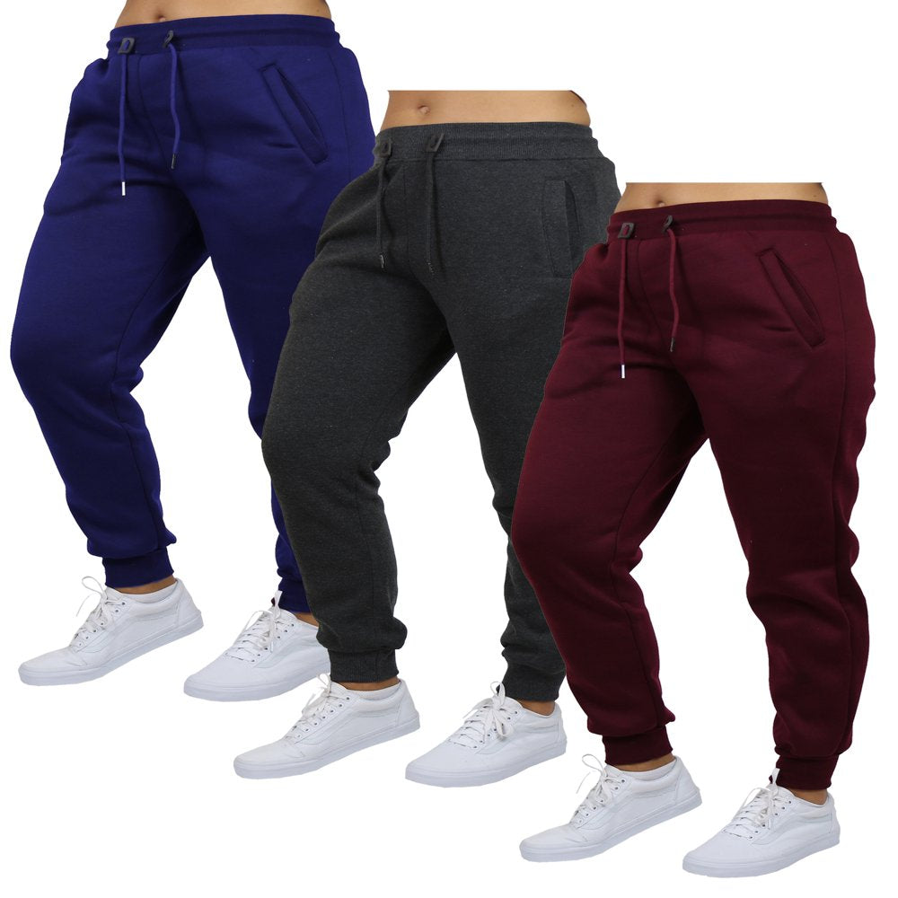 Galaxy by Harvic 3-Pack Women's Loose Fit Fleece Jogger Sweatpants (S-5XL)