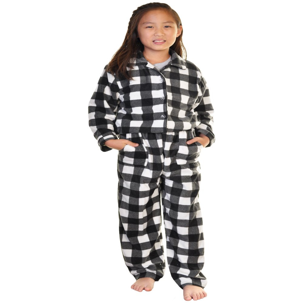 Angelina Christmas Cozy Fleece Notch Collar Pajama Set with Pockets (1-Pack)