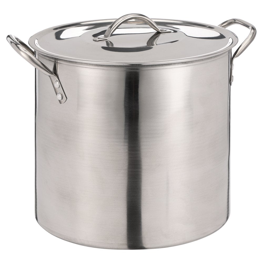 12-Qt Stainless Steel Stock Pot with Metal Lid