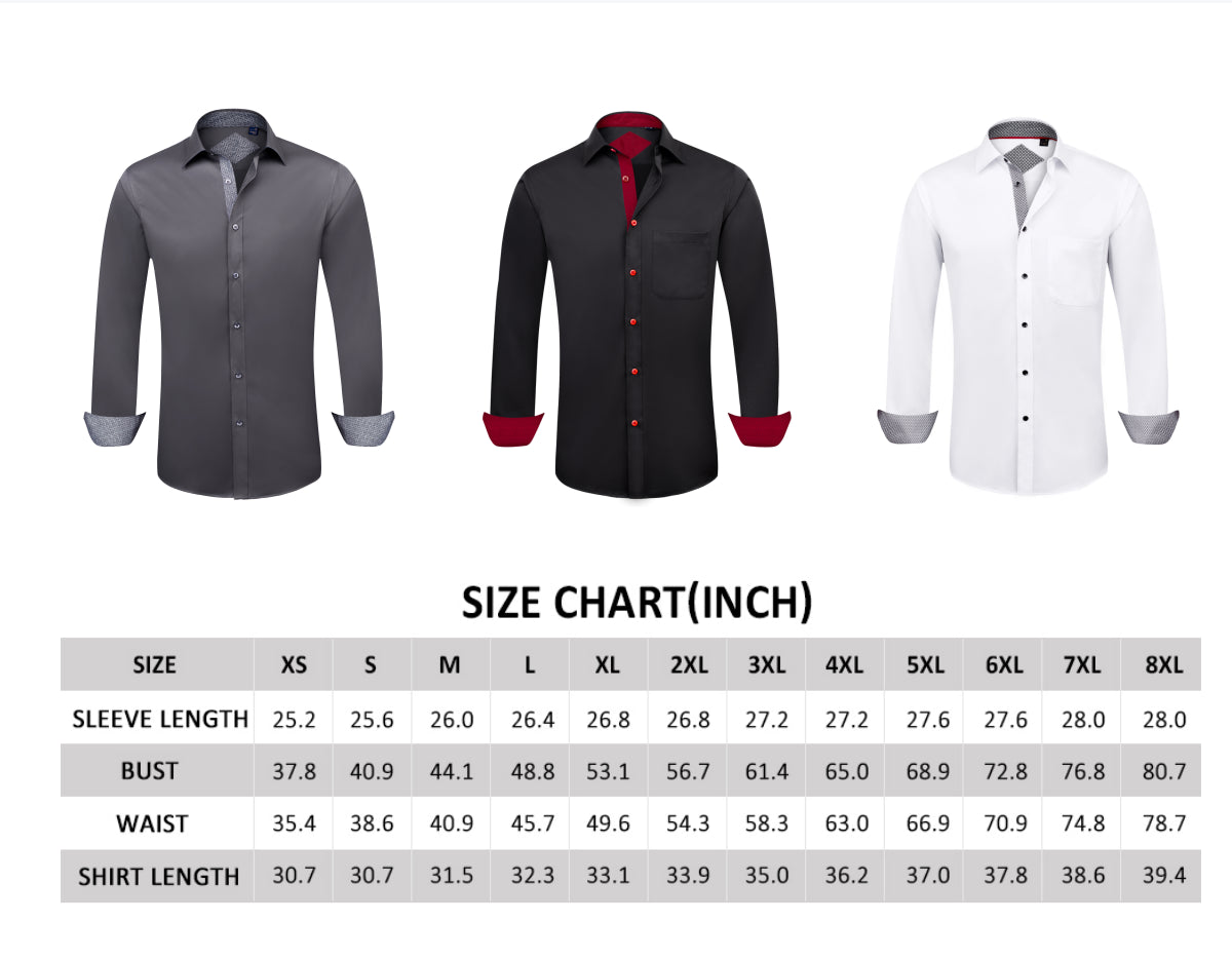  Men's Casual Long Sleeve Cotton Stretch Big & Tall Shirts Wrinkle-Free