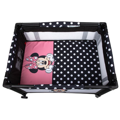 Disney Baby 3D Ultra Baby Play Yard with Bassinet and Toy Bar, Peeking Minnie