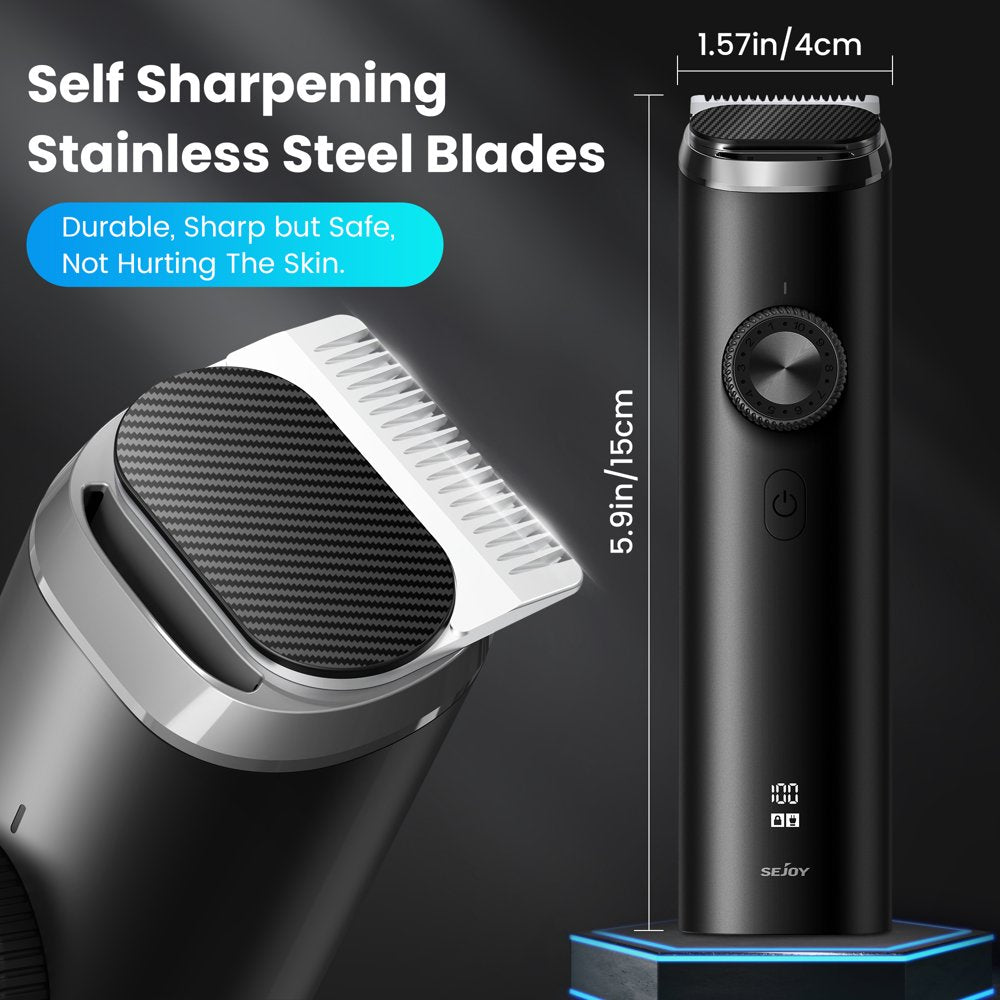  Men's Beard Trimmer,Hair Clippers, Waterproof Electric Nose Haircut Mustache Body Trimmer Cordless Foil Shaver Grooming Kit,Usb Rechargeable and LED Display Home Travel,Black