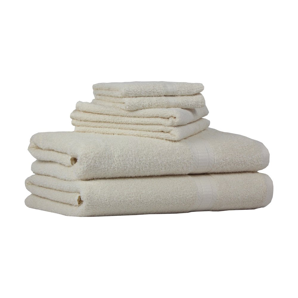  Solid 6-Piece Bath Towel Set, School Grey