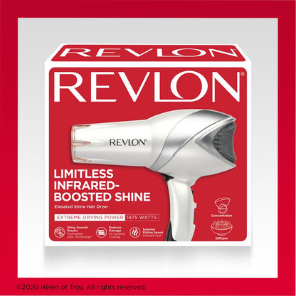 Revlon 1875W Infrared Heat + Ceramic Hair Dryer, White