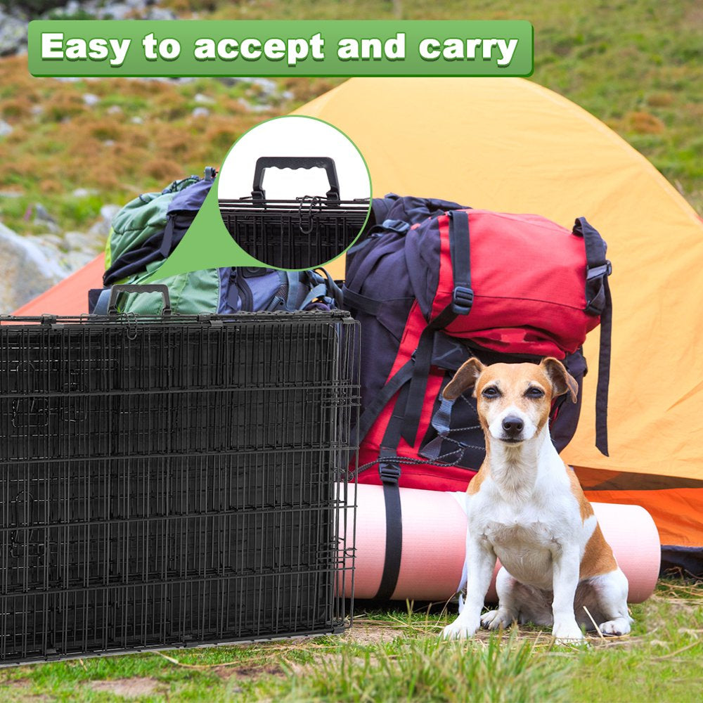 BestPet Double-Door Metal Dog Crate with Divider and Tray, X-Large, 48"L