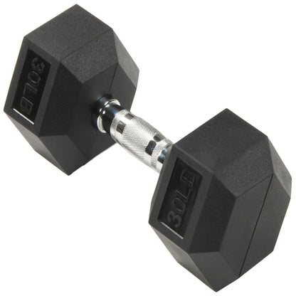 BalanceFrom Rubber Encased Hex Dumbbell, 35LBs, Single