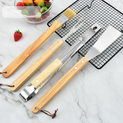 10Pcs Portable Tools Set, Barbecue Utensils Professional Stainless Steel for Kitchen Cooking Backyard Outdoor Picnic