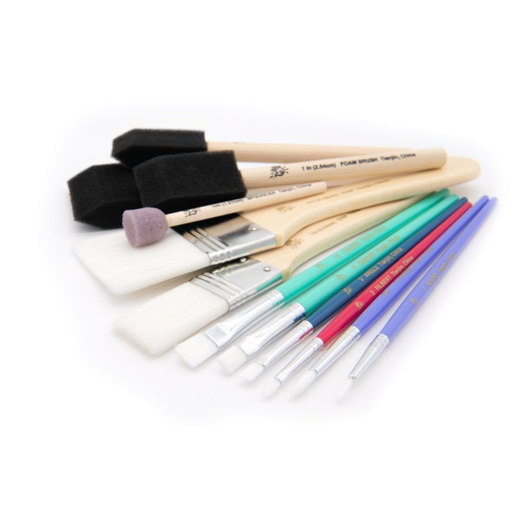  Assorted Craft Brush and Foam 12pc Set, Adult, Teens