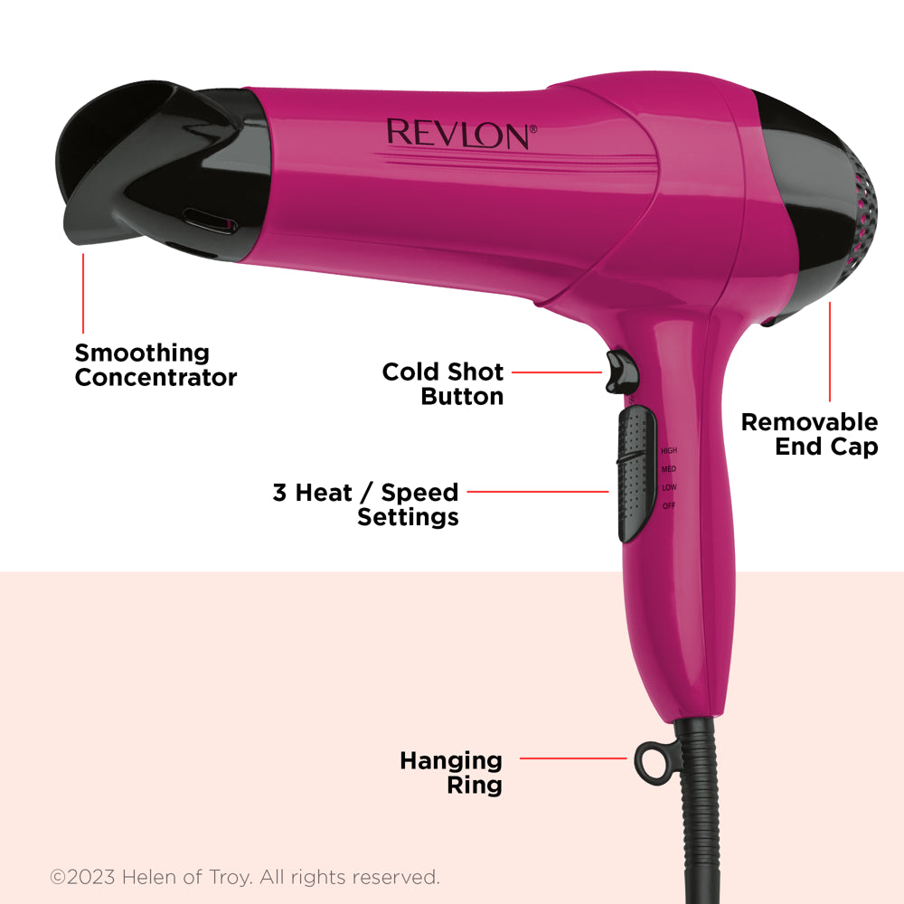 Revlon 1875W Ionic Hair Dryer, Pink