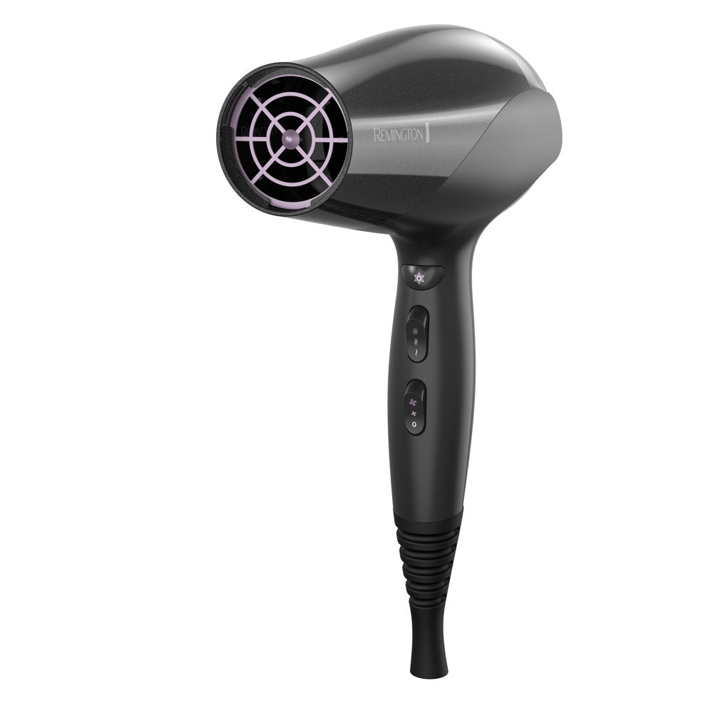 Remington Ceramic Ionic Tourmaline Hair Dryer with Concentrator and Diffuser, 1875 Watts, Black