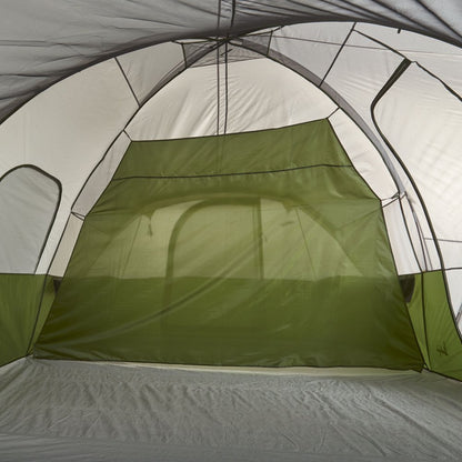  10-Person, 3-Room, Hybrid Dome Tent, Off-White / Green, with Full Fly, Weight 26 Lbs. 6 oz.