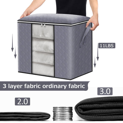 Storage Bags for Clothes, 4PCS Closet Organizers and Storage Bags, 90L Large Capacity Clothing Storage Bags with Clear Window, 3 Layer Fabric Storage Bags for Clothes, Blankets, Comforters and Bedding