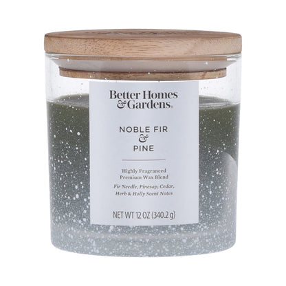 Better Homes & Gardens Cashmere & Teak Scented 2-Wick Snow Glass Jar Candle, 12 oz