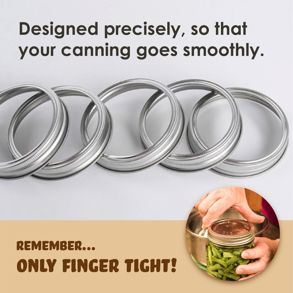 Denali Wide Mouth Canning Rings | 12-Pack | Forged Steel Bands | Fits Traditional Mason Jars, Ball or Kerr | Denali is a USA Company