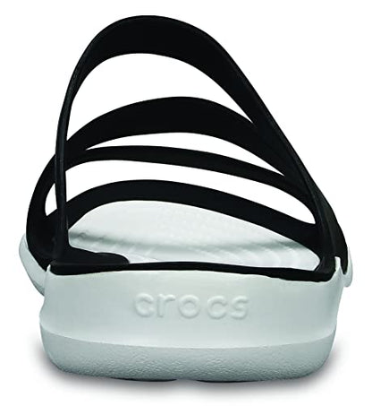 Crocs Women's Swiftwater Sandals, Black/White, 8