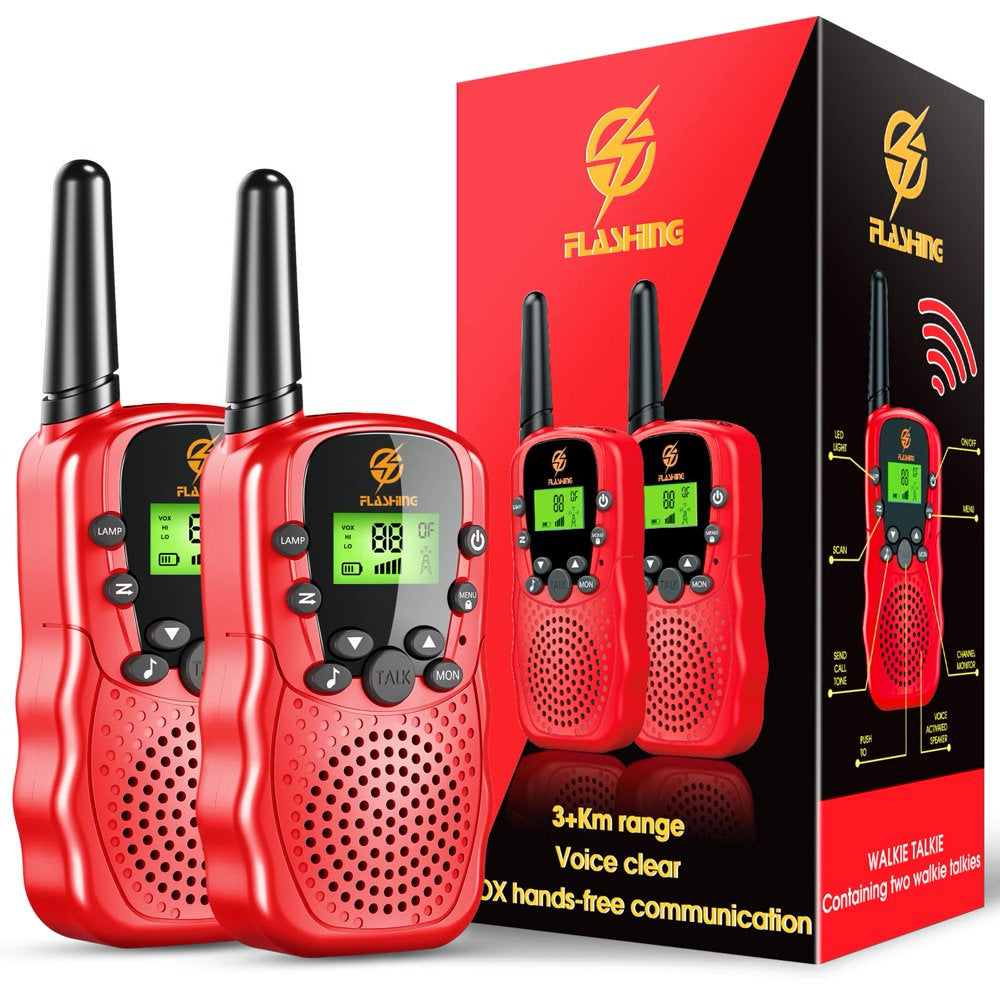 Walkie Talkies for Kid, 2 Way Radio, 3 KM Long Range Toy for Boy Girl 3-15 Years Old-2 Pack