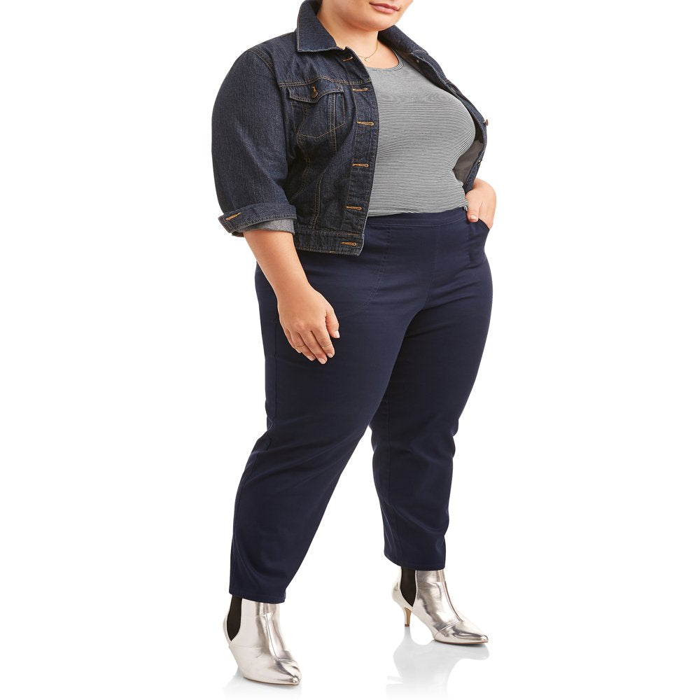  Women'S plus Size Pull on Stretch Woven Pants, Also in Petite