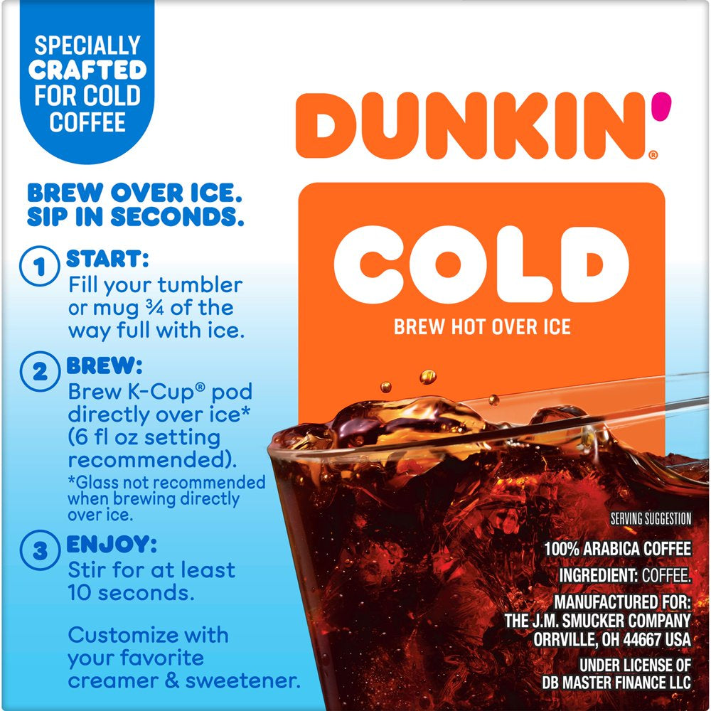 Dunkin’ Cold Coffee, 60 Keurig K-Cup Pods