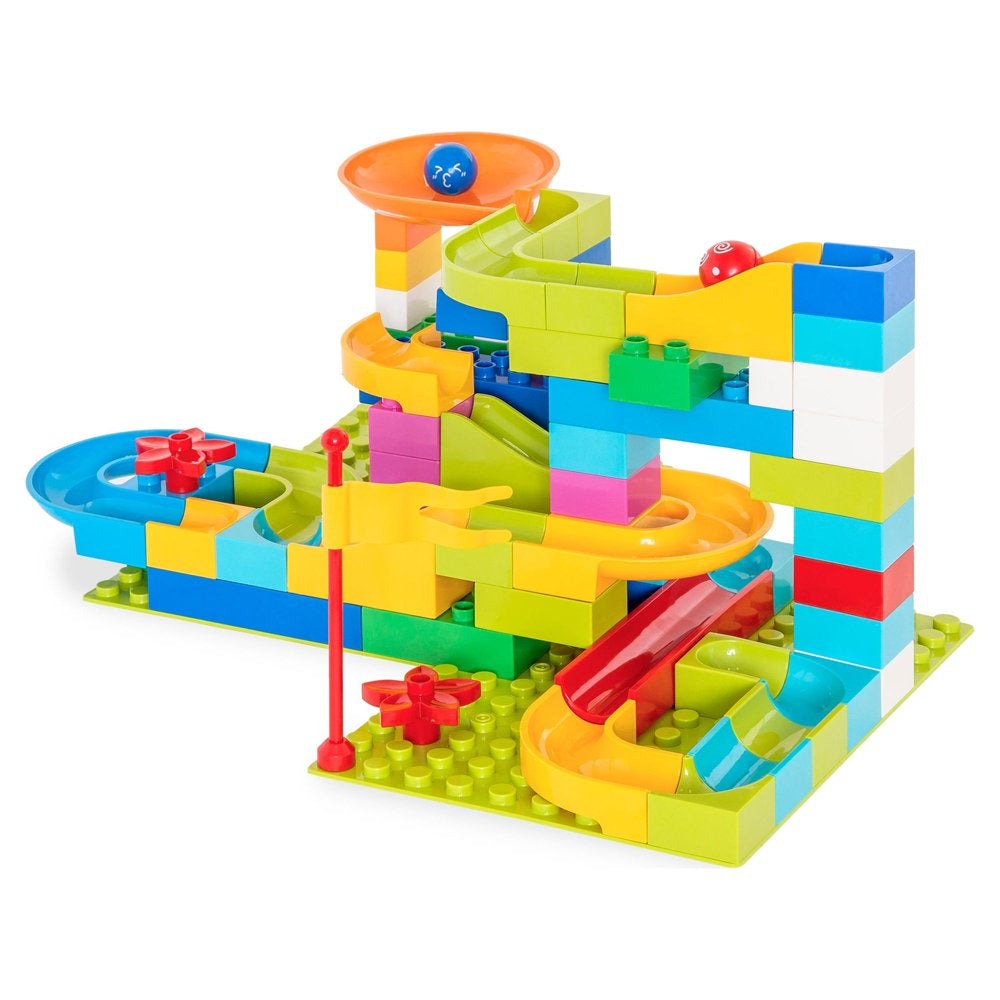 Best Choice Products 97-Piece Marble Maze Run Racetrack Puzzle Construction Game Set STEM Toy w/ 4 Balls