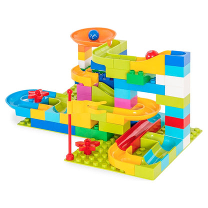 Best Choice Products 97-Piece Marble Maze Run Racetrack Puzzle Construction Game Set STEM Toy w/ 4 Balls