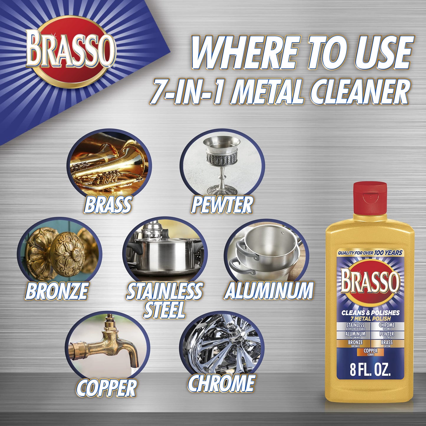 Brasso-2660089334 Multi-Purpose Metal Polish, 8 oz