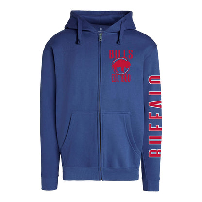 Junk Food Clothing x NFL - Buffalo Bills - MVP Zip Hoodie - Unisex Adult Full Zip Hooded Sweatshirt for Men and Women - Size Large