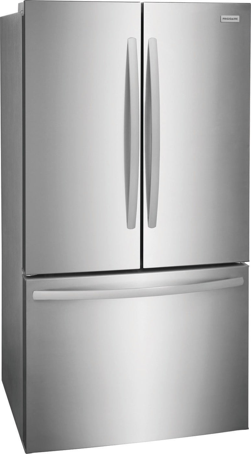 Frigidaire FRFN2823AS 36 inch French Door Refrigerator with 28.8 cu. ft. Capacity LED Lighting Glass Shelves Automatic Defrost Auto Close Freezer Drawer Door Ajar Alarm Ice Maker Energy Star Sabbath M