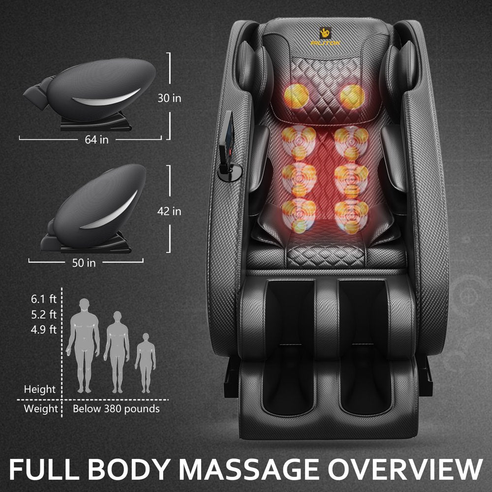 BILITOK Massage Chair Recliner Neck Massager with Zero Gravity Heating and Bluetooth Functions (Black)