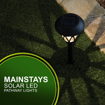 Mainstays Solar Powered Black Lattice LED Landscape Pathway Light with Glass Lens, 8 Lumens