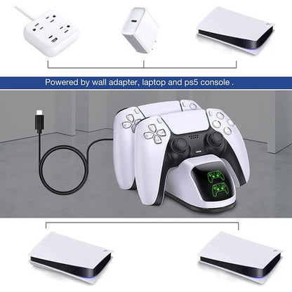 PS5 Controller Charger ,PS5 Controller Charging Station,BEBONCOOL PS5 Accessories with Fast Charging for Playstation 5 Gaming Console,White