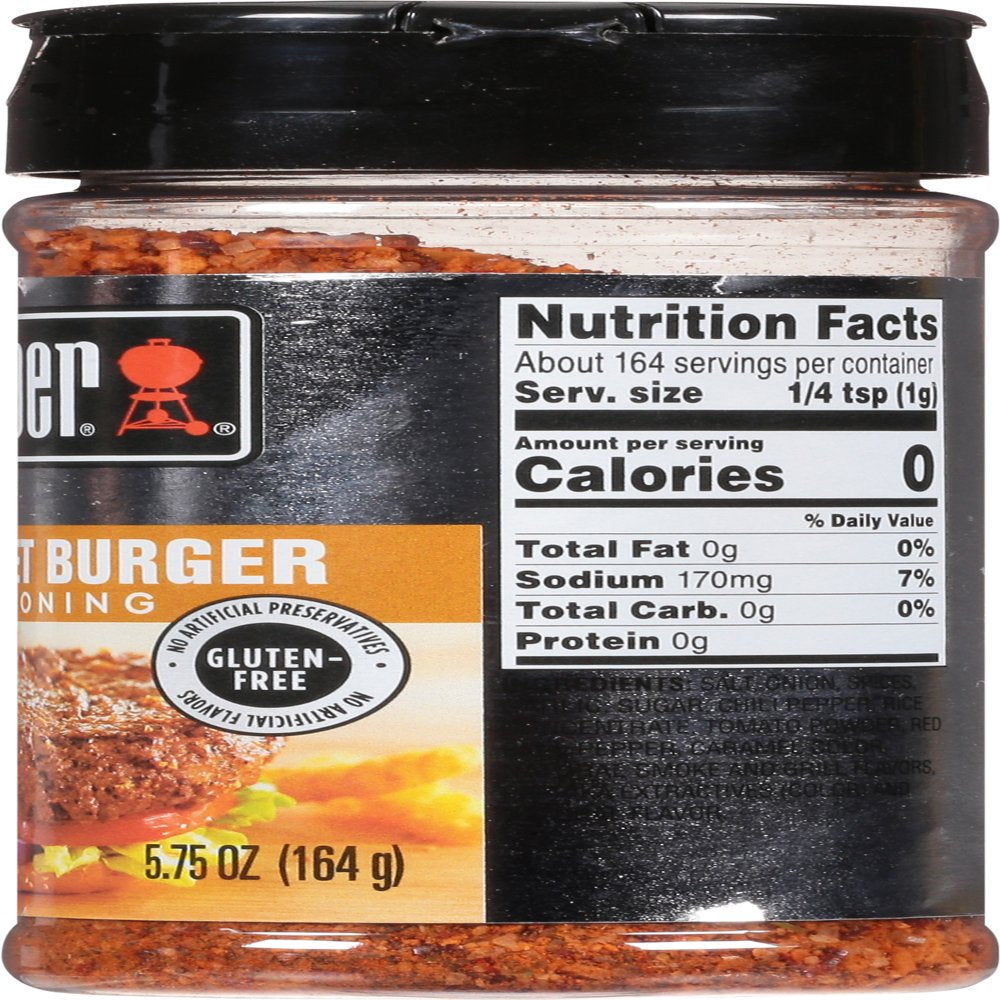 Weber Gourmet Burger Seasoning, 5.75 oz