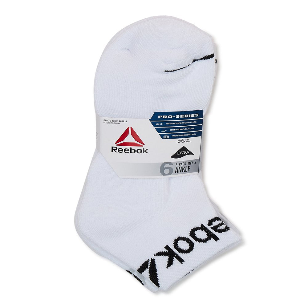 Reebok Men's Pro Series Quarter Socks, 6-Pack