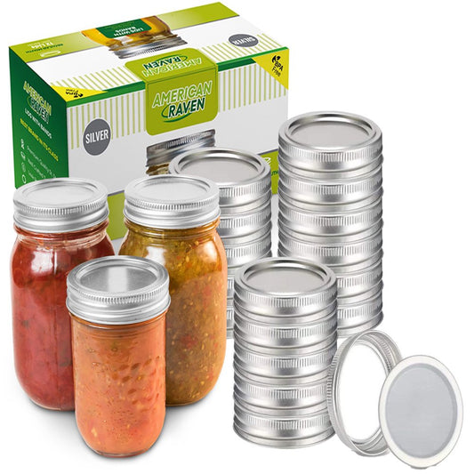 Ball, Kerr, Mason Jar Canning Lids and Rings |12 Sets, Silver|