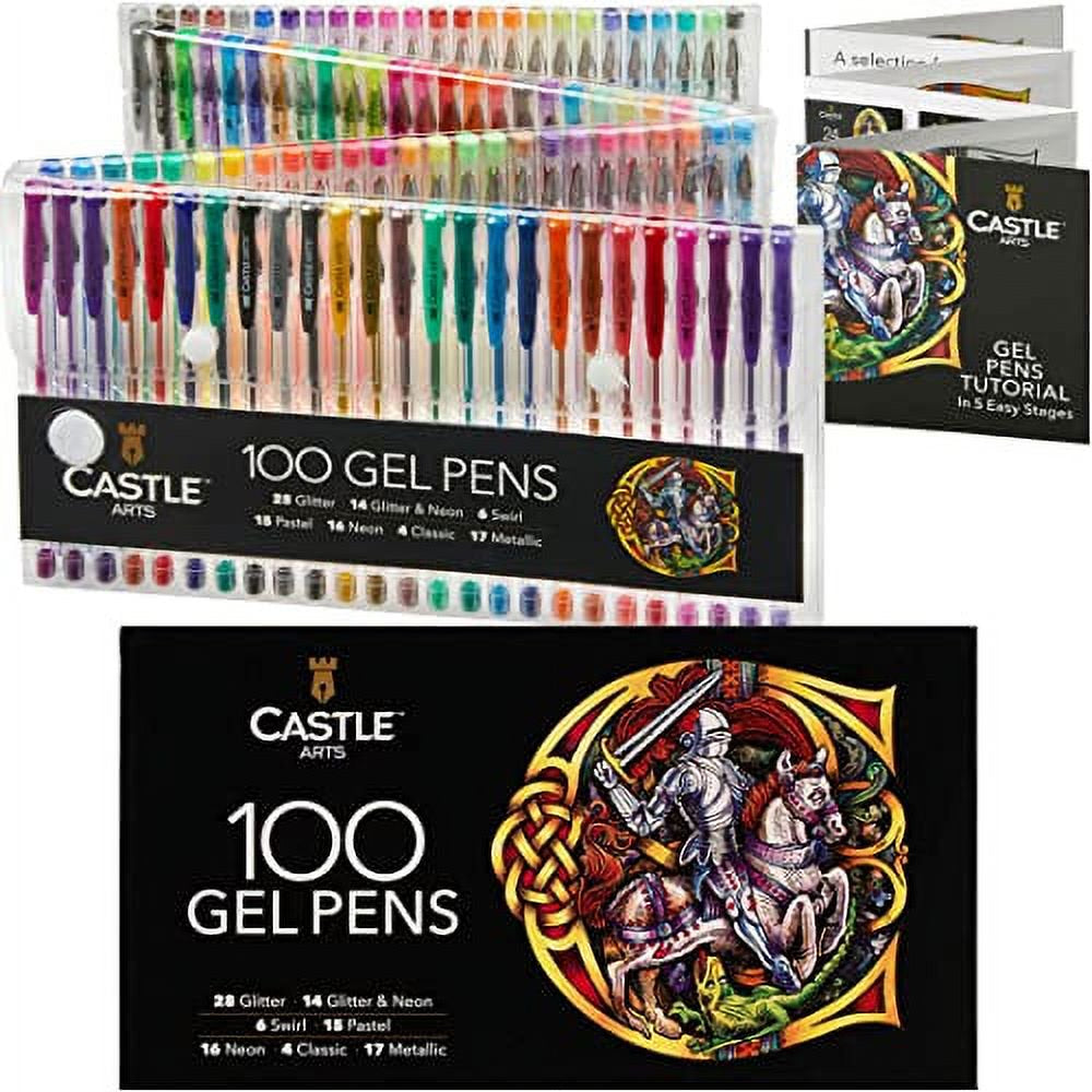  100 Gel Pens Set with Case for Adults Artists and Kids