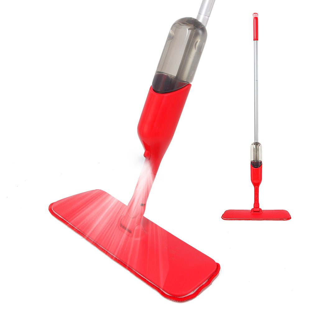 Eyliden Microfiber Spray Mop for Wood Floor Cleaning with 2 Washable Mop Pads 360 Degree, 400ML, Red