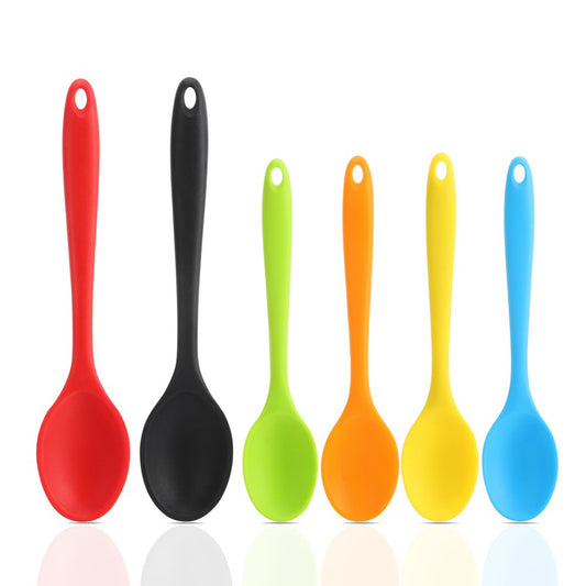 6 Pcs Silicone Mixing Spoons Set, Nonstick Kitchen Cooking Spoons, Silicone Serving Stirring Spoon for Kitchen Cooking Baking Utensils