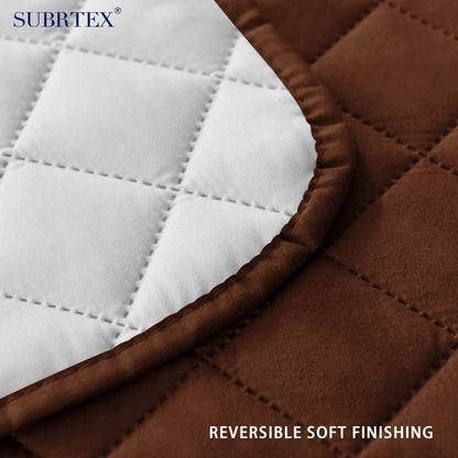 Subrtex Reversible Sofa Slipcover Non-Slip Washable Couch Cover (Oversize Sofa, Chocolate)