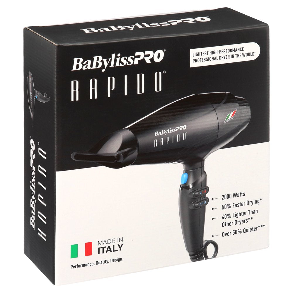 BaBylissPRO Ferrari Rapido Hair Dryer 2000 Watts +Travel Pouch