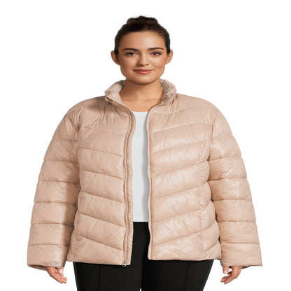 Time and Tru Women's Chevron Midweight Puffer Jacket, Sizes XS-3X