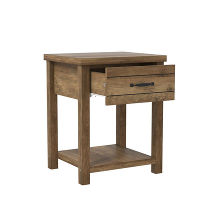 Hillsdale Lancaster Farmhouse 1 Drawer Nightstand, Set of 2, Knotty Oak