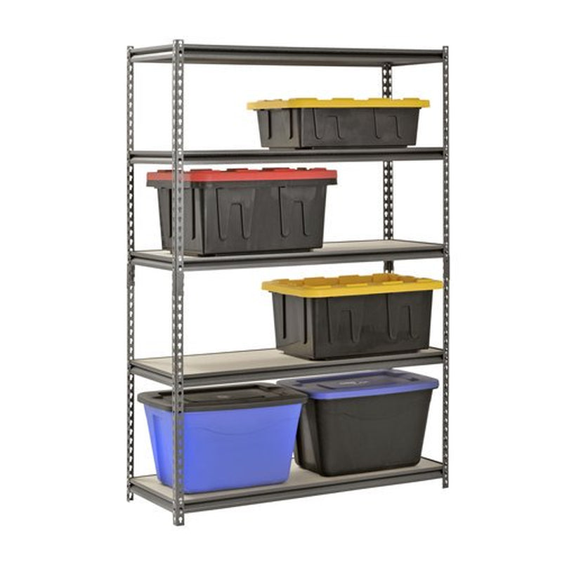 Muscle Rack 48"W x 18"D x 72"H 5-Shelf Steel Freestanding Shelves, Silver