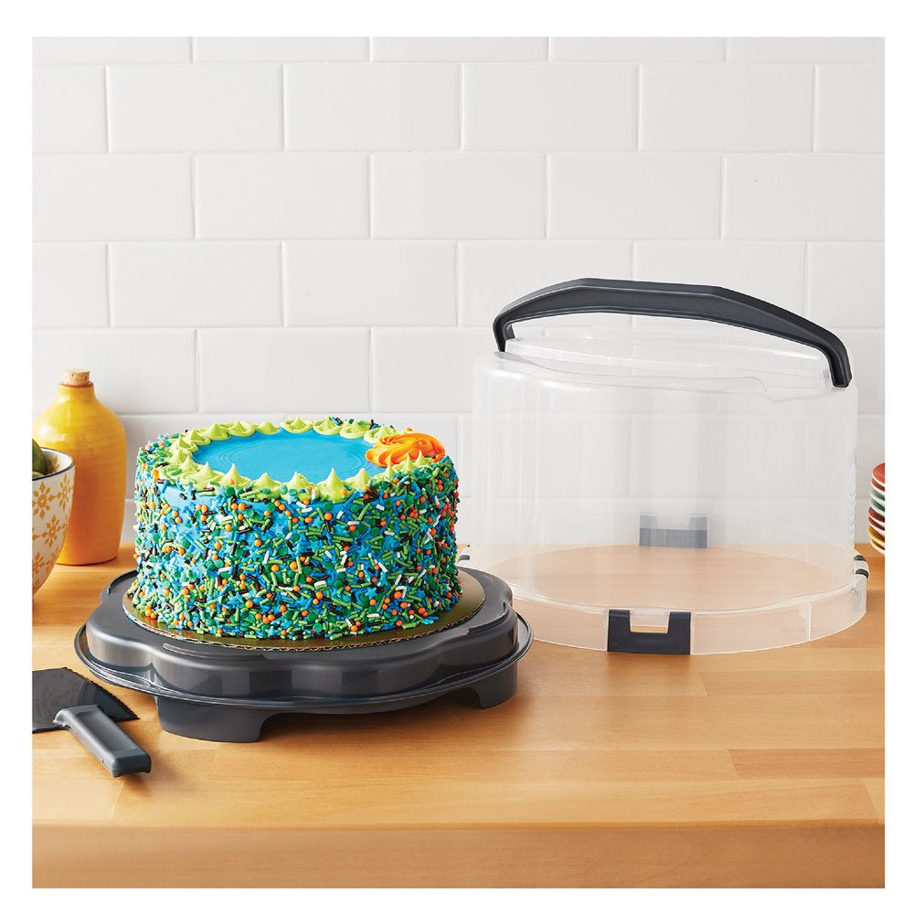  Cake Carrier - Round Gray