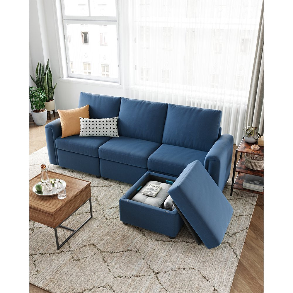 LINSY HOME Modular Couches and Sofas Sectional with Storage Sectional Sofa U Shaped Sectional Couch with Reversible Chaises, Teal