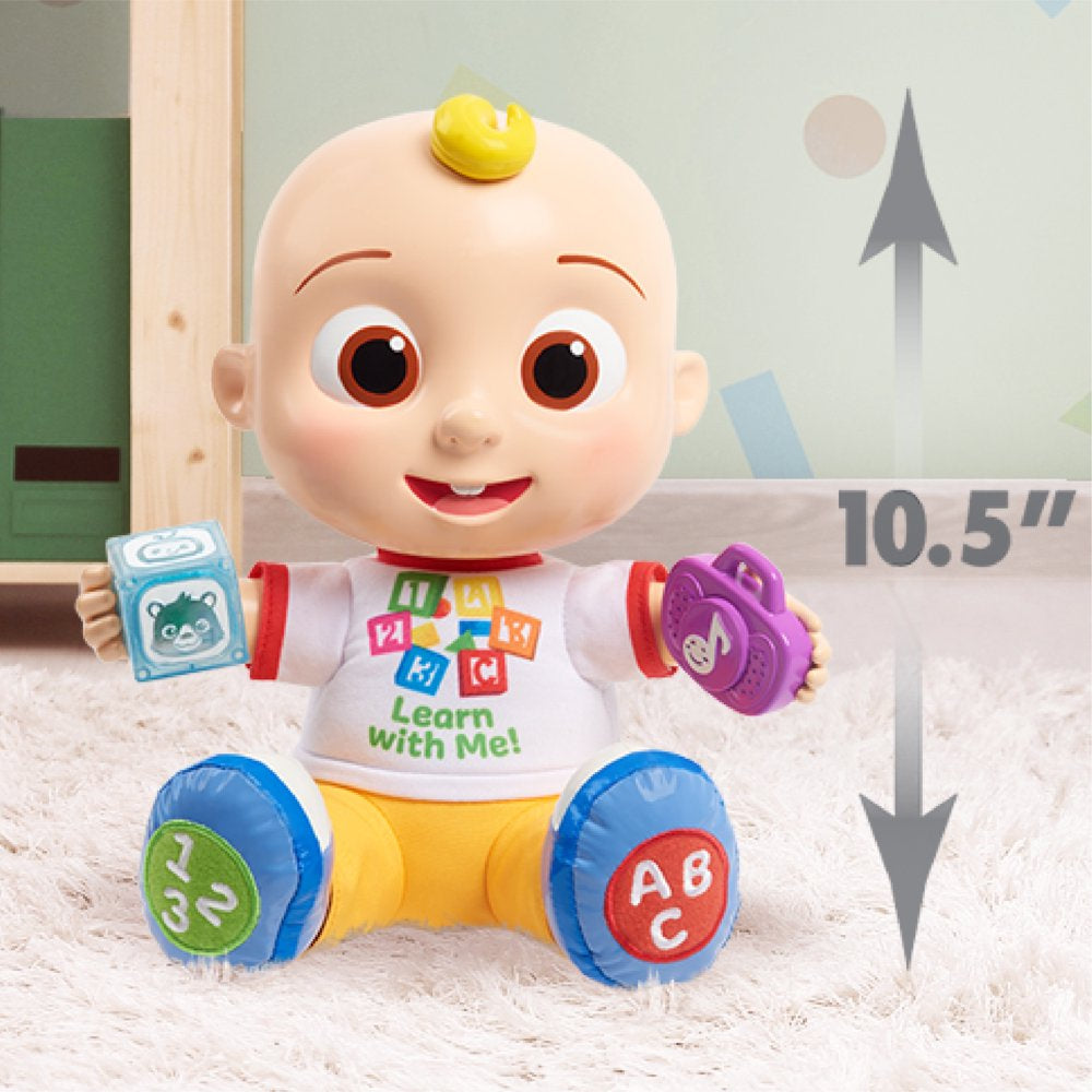 CoComelon Interactive Learning JJ Doll with Lights, Sounds, and Music to Encourage Letter, Number, and Color Recognition, Kids Toys for Ages 18 month