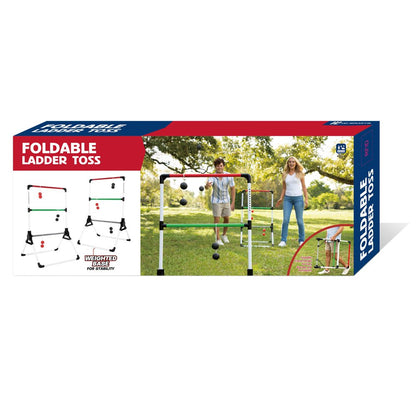  Foldable Ladder Toss Game, Red, Green and Black