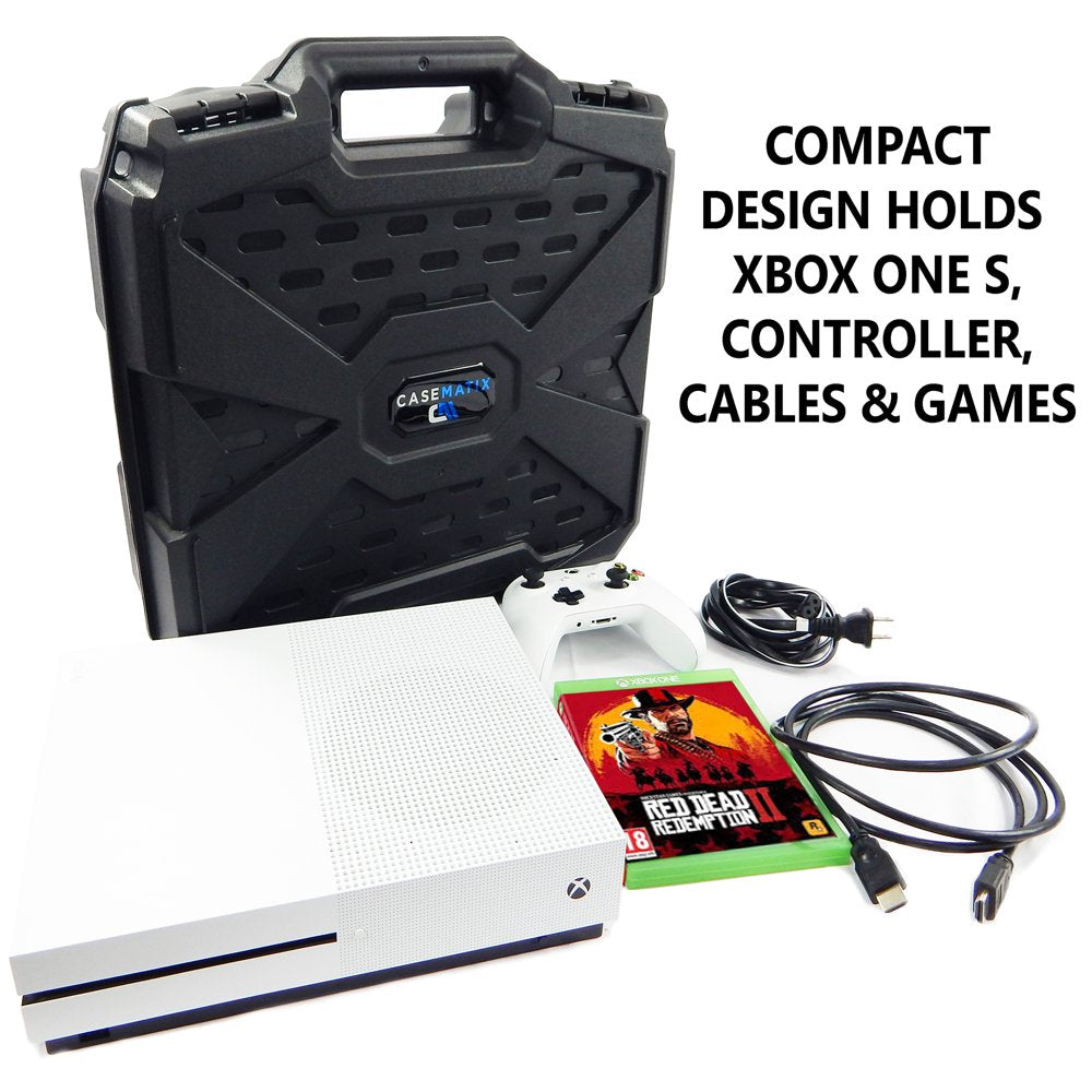 Video Game Console Case Fits Xbox One S, Controller, Xbox Games and Accessories - Hard Case Only