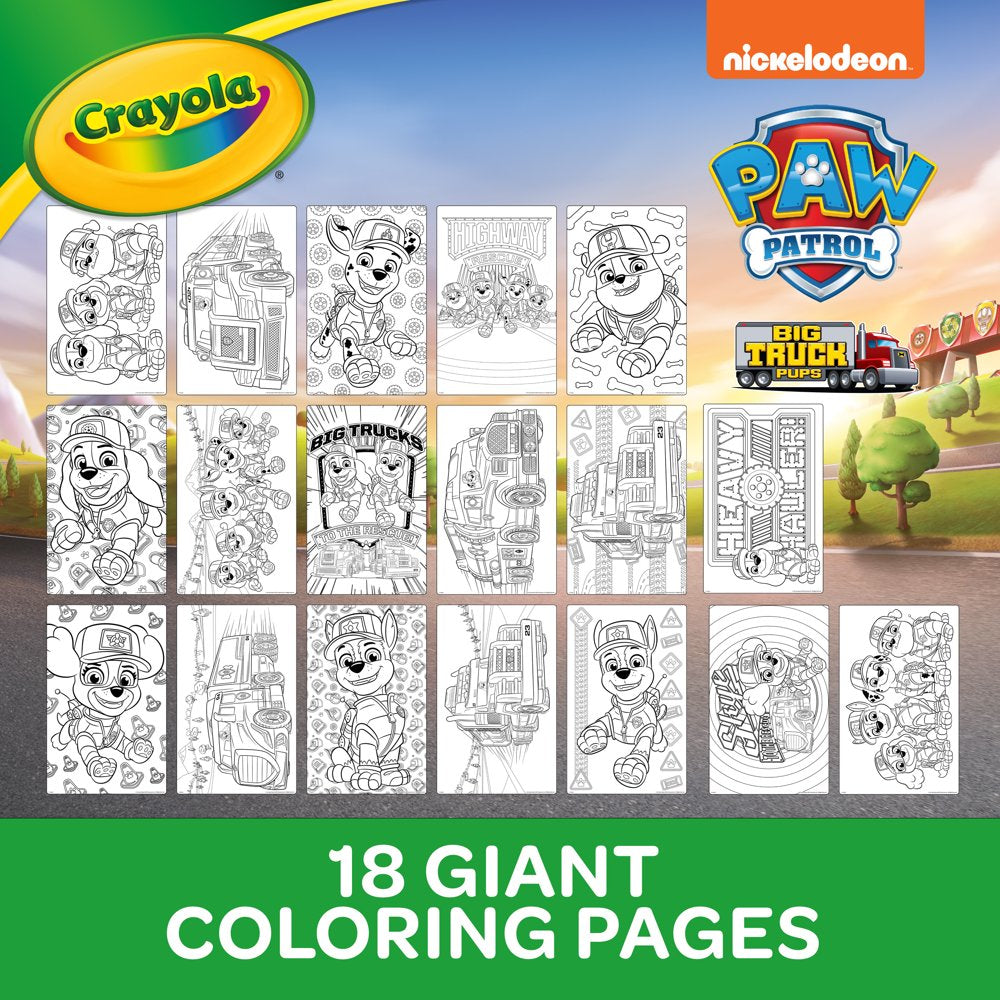 Crayola Paw Patrol Giant Coloring Book Pages, 18 Coloring Pages, Gifts for Kids, Ages 3+