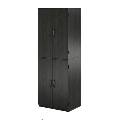 Mainstays 4-Door 5' Storage Cabinet, Black Oak