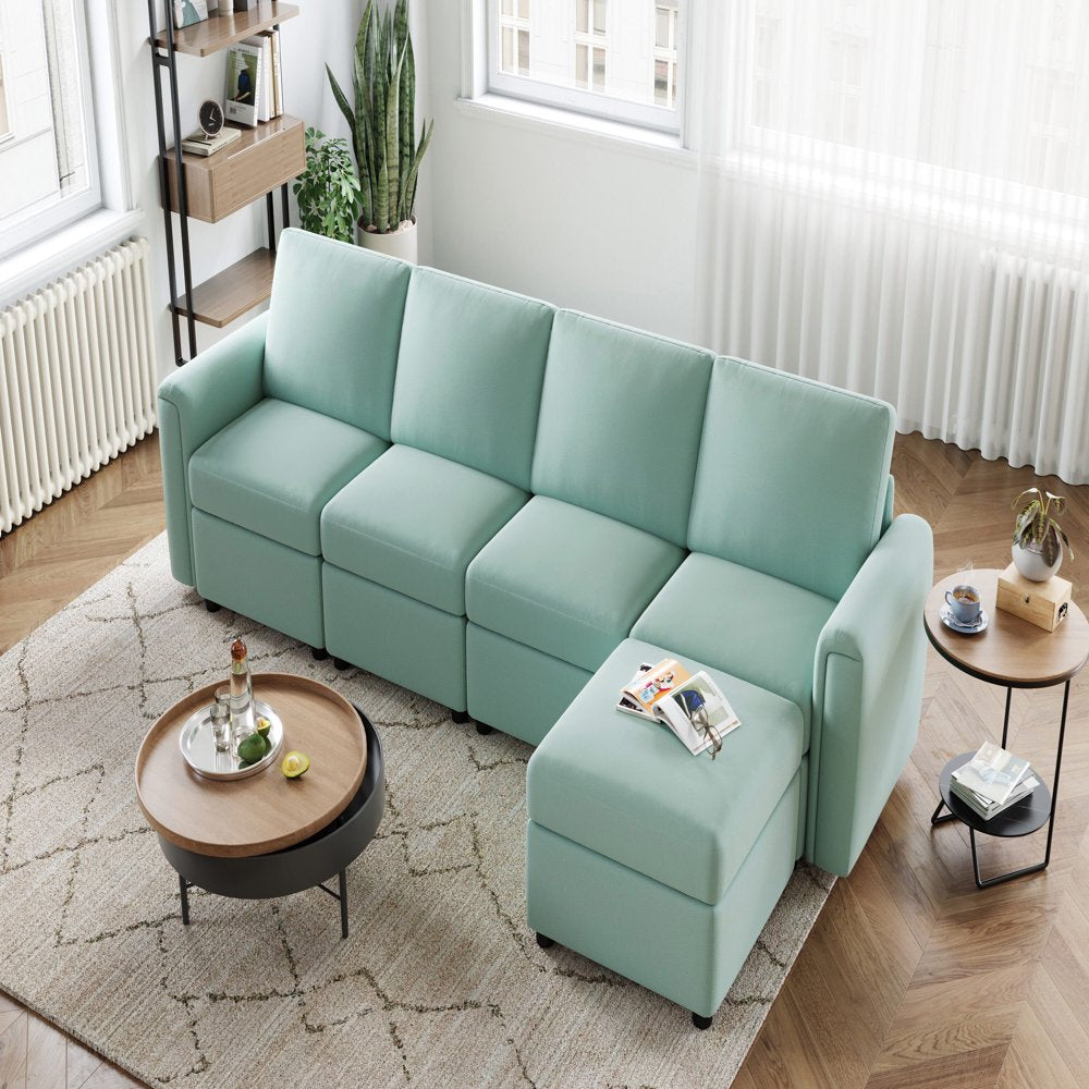 LINSY HOME Modular Couches and Sofas Sectional with Storage Sectional Sofa U Shaped Sectional Couch with Reversible Chaises, Teal